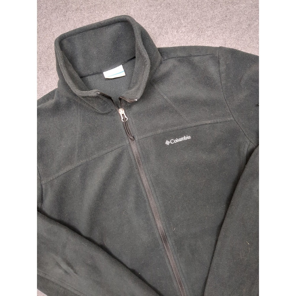 Columbia Fleece Jacket Full Zip Womens L Gray Outdoor Warm Lightweight